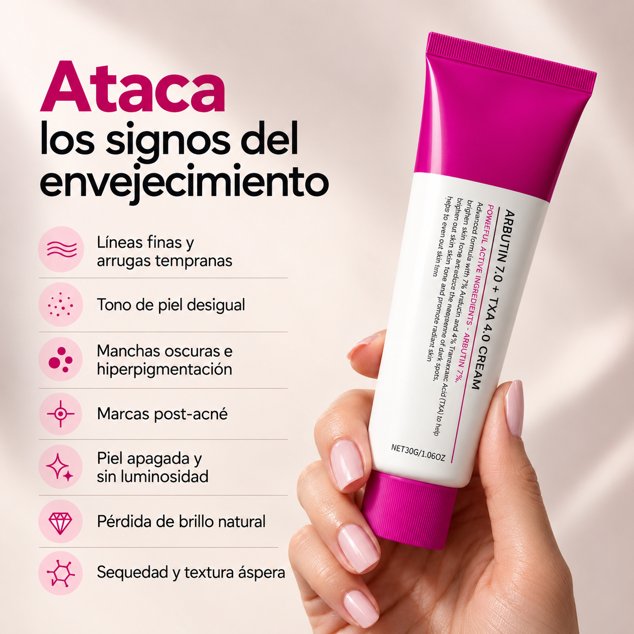 Suaviza® crema Antimanchas Iluminadora | Arbutina + Ácido Tranexámico